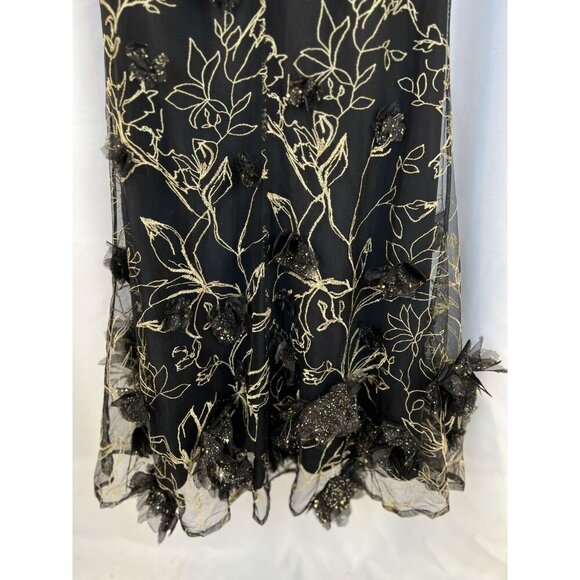 NEW Marchesa Notte Black Off-The-Shoulder Embroidered Gown $995 - Picture 10 of 14